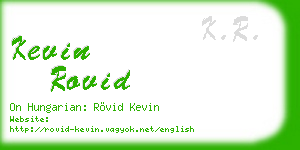 kevin rovid business card